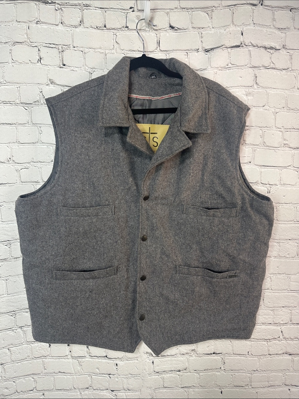 STS Ranchwear The Ace Men’s 4XL Gray 100% Wool Western Cowboy Vest